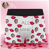 Custom Girlfriend Face Red Lip Men's All-Over Print Boxer Briefs Put Your Face on Underwear with Custom Image