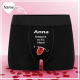 Custom Name Tongue Licked It Men's Boxer Briefs Print Your Own Personalized Underwear For Valentine's Day Gift