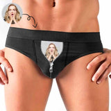 Custom Photo My Lover Men's Mid Rise Briefs Personalized Underwear with Picture for Men Funny Gifts