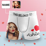 Custom Photo&Name Belong To Me Men's Boxer Briefs Made for You Custom Underwear For Valentine's Day Gift