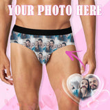 Custom Photo Warm Family Men's Mid Rise Briefs Print Your Own Personalized Underwear Gift for Him