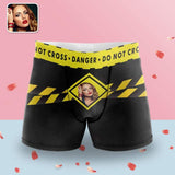 Custom Waistband Boxer Briefs Can Not Cross Personalized Photo Design Funny Underwear for Him