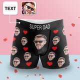 Custom Waistband Boxer Briefs My Super Dad Personalized Face&Text Design Underwear Father's Day Gift for Him