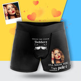 Custom Waistband Boxer Briefs Show Me Your Bubbers Personalized Photo Design Underwear for Men Funny Gifts