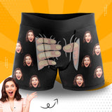 Custom Boxers Personalized Underwear with Face Custom Black Hand Men's All-Over Print Boxer Briefs