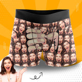 Custom Boxers Personalized Underwear with Face Custom Brown Hand Men's All-Over Print Boxer Briefs