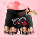 [Made In USA] Custom Photo&Name Property Lip Men's All-Over Print Boxer Briefs Made for You Personalized Photo Boxers Underwear