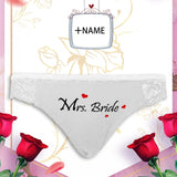 Personalized Name Bridal Lace Thong, Bride Lingerie Wedding Gift, Weddings Underwear Women's Lace Thong