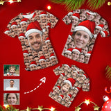 Custom Face Christmas Hats Family Matching All Over Print T-shirt