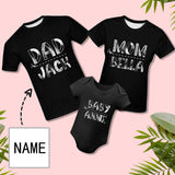 Custom Name Dad Mom And Baby Family Matching Print T-shirt Put Your Face on Shirt for Your Family