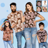 [Hot Sale] 50% Off-Custom Face Seamless Family Matching T-shirt Put Your Photo on Shirt Unique Design All Over Print T-shirt Gift