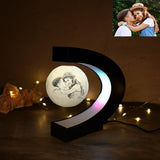Custom Face & Text C-Type Magnetic Levitation Table 3D Light Moon Light