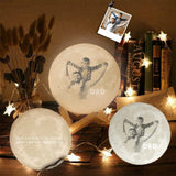 Custom Face Father and Kid Engraved Moon Lamp