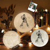 Custom Photo Father's Day Love You Very Much Engraved Moon Lamp