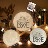 Custom Photo Love Engraved Moon Lamp