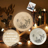 Custom Photo The World Engraved Moon Lamp--Memorial Gift, Father's Day Gift