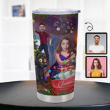 Custom Face Christmas Party Collage Travel Tumbler