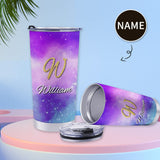Custom Name Gradient Nebula Color Travel Tumbler with Leak Proof Lid 20OZ Stainless Steel Coffee Mug Personalized Name Thermal Cup Gift Tumbler