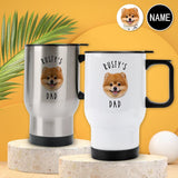 Custom Name&Photo Pet Face Travel Coffee Mugs 14OZ Personalized Photo Travel Mugs Personalized Pet Photo Coffee Cup Gifts