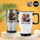 Custom Name&Photo Travel Coffee Mugs 14OZ Personalized Photo Travel Mugs Personalized Photo Gifts for Grandpa, Grandma, Mother, Father