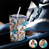 Custom Photo Collage Travel Tumbler 20OZ Vacuum Insulated Coffee Mug Stainless Steel Personalized Photo Creative Gift Idea Birthday Anniversary Cup Gift Travel Tumbler