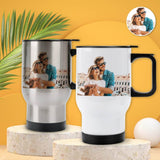 Custom Photo Travel Coffee Mugs 14OZ Personalized Photo Stainless Steel Travel Mugs Personalized Photo Coffee Cup Gifts