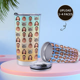[Up To 4 Faces]Custom Face Travel Tumbler 20OZ Coffee Mug Personalized Funny Gift Idea Travel Mug Gifts for Her Him