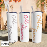 Custom Name Wedding Travel Tumbler 20OZ Straight Sulimation Tumblers Mug With Personalized Name Stainless Steel Travel Tumbler Anniversary Gift Ideas