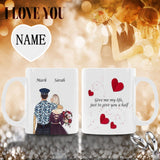 Custom Name Navy Love Story Classical White Mug