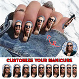 Custom Photo Nail Stickers 5pcs Personalized Nail Stickers for Women