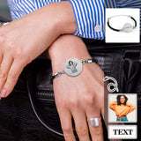 Personalized Portrait Commemorative Bracelet Custom Photo&Text Couple Bracelet Wedding Birthday Valentine's Best Gift