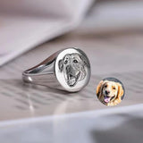 Personalized Jewelry Photo Ring Custom Photo Pet Copper Promised Ring Couple Ring Wedding Birthday Gift