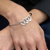 Personalized Bracelet Name Bracelet Custom Text Love Silver Couple Bracelet Wedding Birthday Valentine's Best Gift