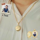 Custom Photo&Text Necklace Personalized Gold Photo Necklace Jewelry Design for Father's Day Gift