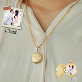 Custom Photo&Text Necklace Personalized Gold Photo Necklace Jewelry Design for Valentine's Day Gift