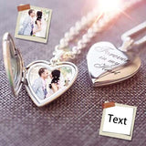 Custom Photo&Text Necklace Personalized Photo Heart Locket Necklace Jewelry Design for Valentine's Day Gift