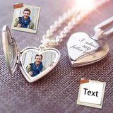 Custom Photo&Text Love Dad Necklace Personalized Photo Heart Locket Necklace Jewelry Design for Father's Day Gift