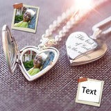 Custom Photo&Text Love Mom Necklace Personalized Photo Heart Locket Necklace Jewelry Design for Mother's Day Gift