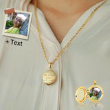 Custom Photo&Text Necklace Personalized Gold Photo Necklace Jewelry Design for Mother's Day Gift