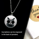 Custom Photo&Name Necklace Personalized Round Silver Photo Pendant Jewelry Design for Pet Lovers Eco-Friendly Copper