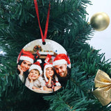 Custom Photo Christmas Hat Circle Ornament