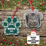 Custom Photo&Name&Date Cat Paw Ornament