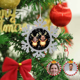 Custom Face Elk Christmas Ornaments Xmas Tree Christmas Hanging Snowflake Decorations