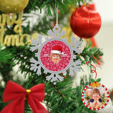 Custom Face Happy Christmas Ornaments Xmas Tree Christmas Hanging Snowflake Decorations