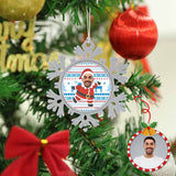 Custom Face Santa Claus Christmas Ornaments Xmas Tree Christmas Hanging Snowflake Decorations