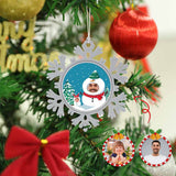 Custom Face Snowman Christmas Ornaments Xmas Tree Christmas Hanging Snowflake Decorations
