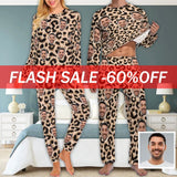 【Discount - limited time】#TikTok Recommended-Custom Face Leopard Men's Pajamas Personalized Photo Sleepwear Sets Funny Nightwear for Him