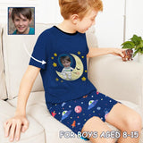 Big Boy Pajamas Custom Face Dream Personalized Kids Short Sleeve Pajama Set For Boys 8-15Y