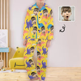Big Boy Pajamas Custom Sleepwear with Face Dinosaur Personalized Pajama Set For Boys 8-15Y