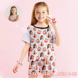 Big Kids Pajamas Peach Pajamas with Face Custom Photo Personalized Pajama Set For Girls 8-15Y